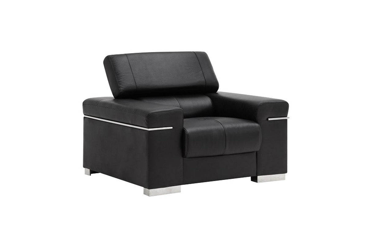 J&M Furniture Soho Chair in Black Leather