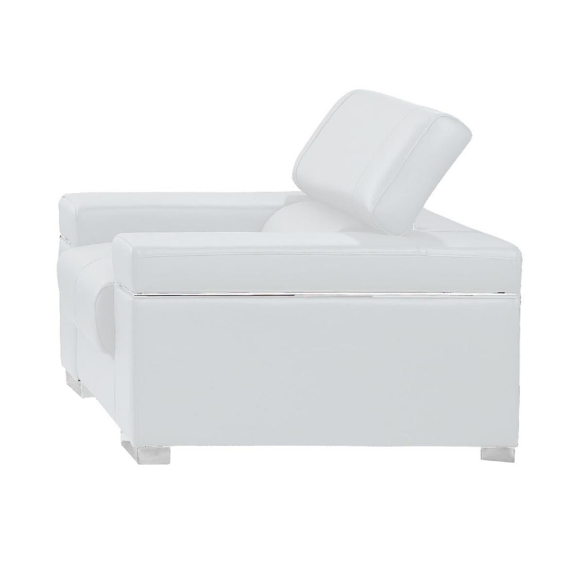 J&M Furniture Soho Chair in White Leather