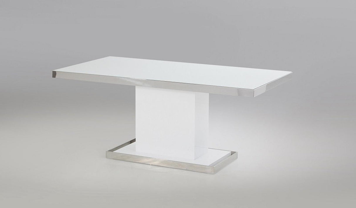 J&M Furniture Star Rectangular Dining Table in White - galleria furniture outlet