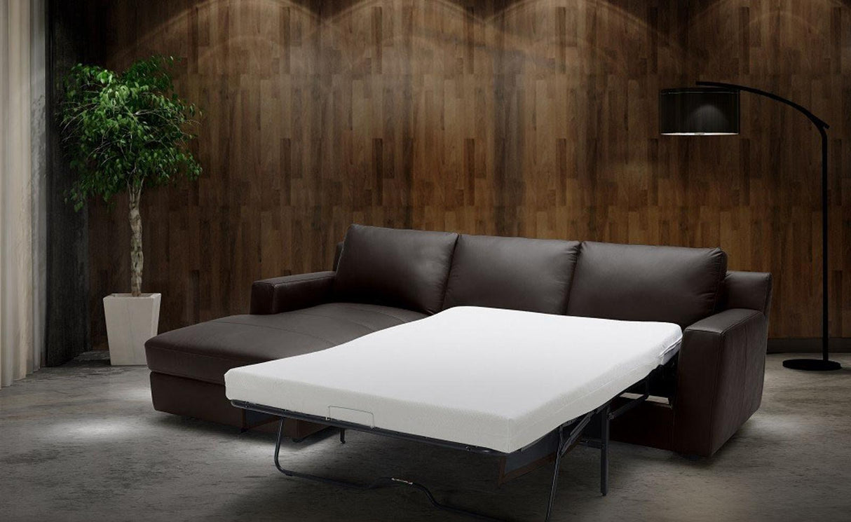 J&M Furniture Taylor in Left Hand Facing Chaise Sectional with Sleeper in Brown