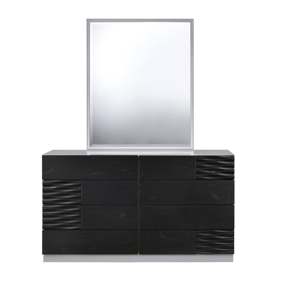 J&M Furniture Tribeca Dresser and Mirror in Black