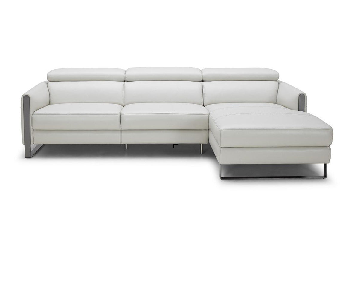 J&M Furniture Vella Right Hand Facing Chaise Sectional in Light Grey