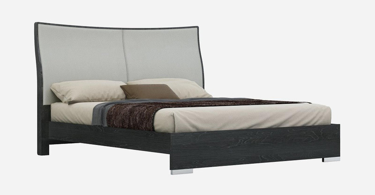 J&M Furniture Vera King Panel Bed in Grey