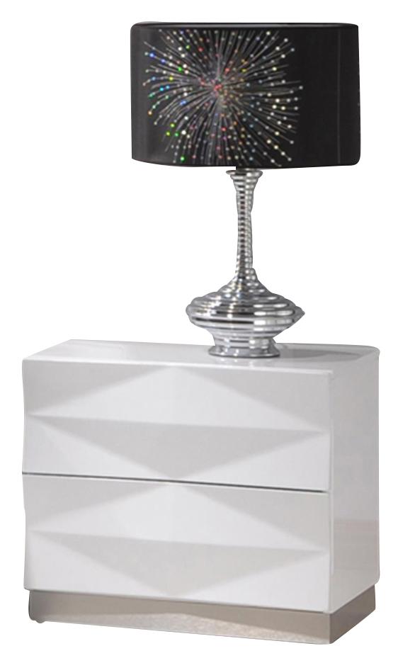 J&M Furniture Verona Nightstand in White Lacquer