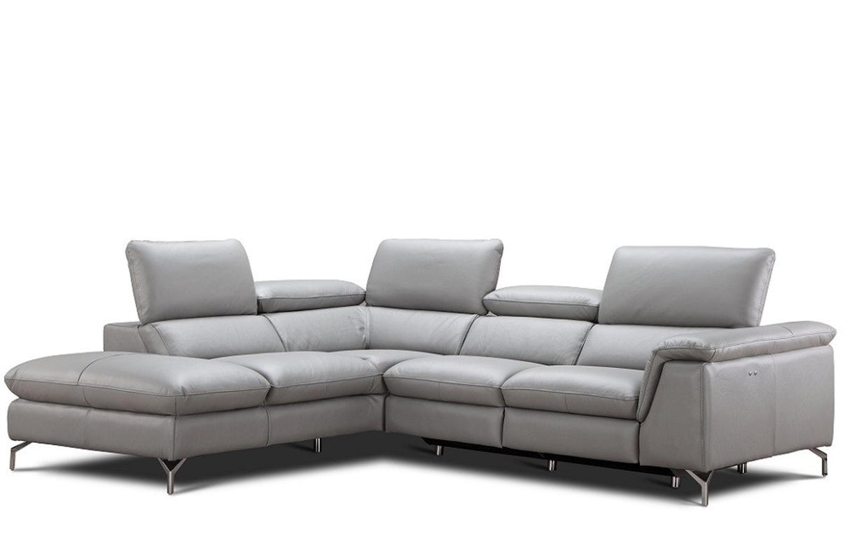 J&M Furniture Viola Left Hand Facing Chaise Sectional in Light Grey