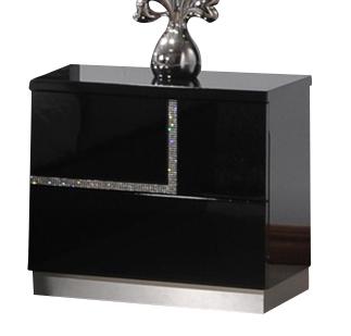 J&M Lucca Right Facing Nightstand in Black Lacquer - galleria furniture outlet