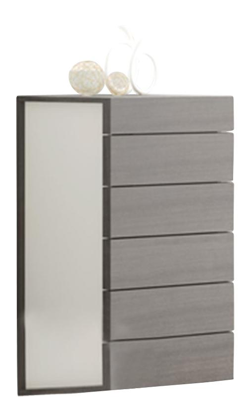 J&M Maia 6 Drawer Chest in Light Grey and Wenge