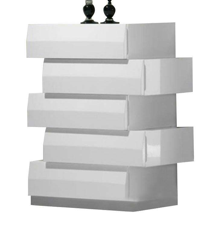 J&M Milan Chest in White Lacquer - galleria furniture outlet