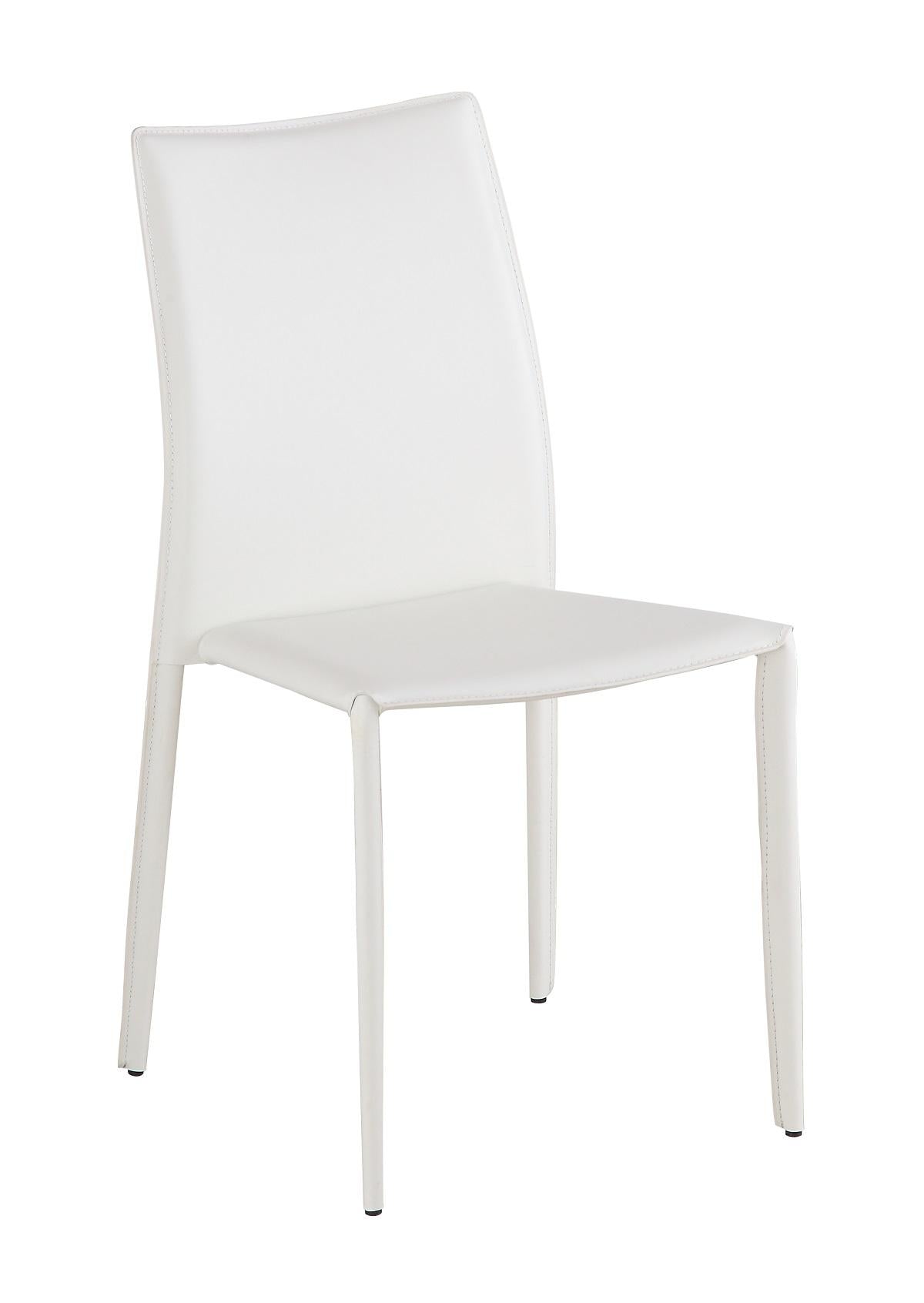 J&M Modern Dining Leather Chair in White (Set of 4)