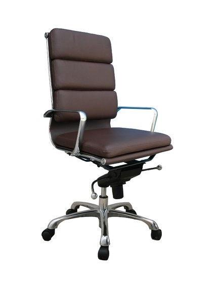 J&M Plush Brown High Back Office Chair