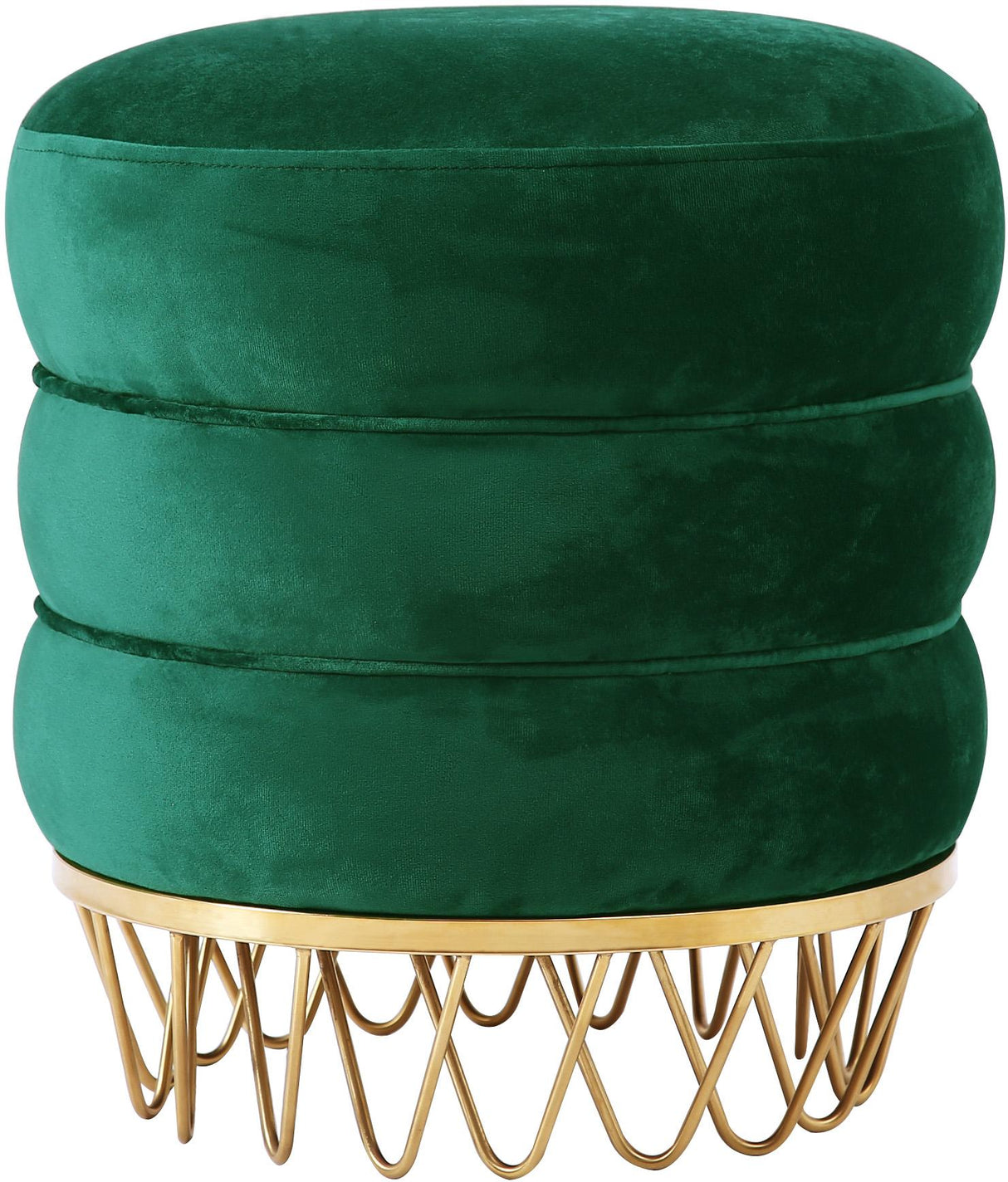 Revolve Green Velvet Ottoman/Stool - galleria furniture outlet