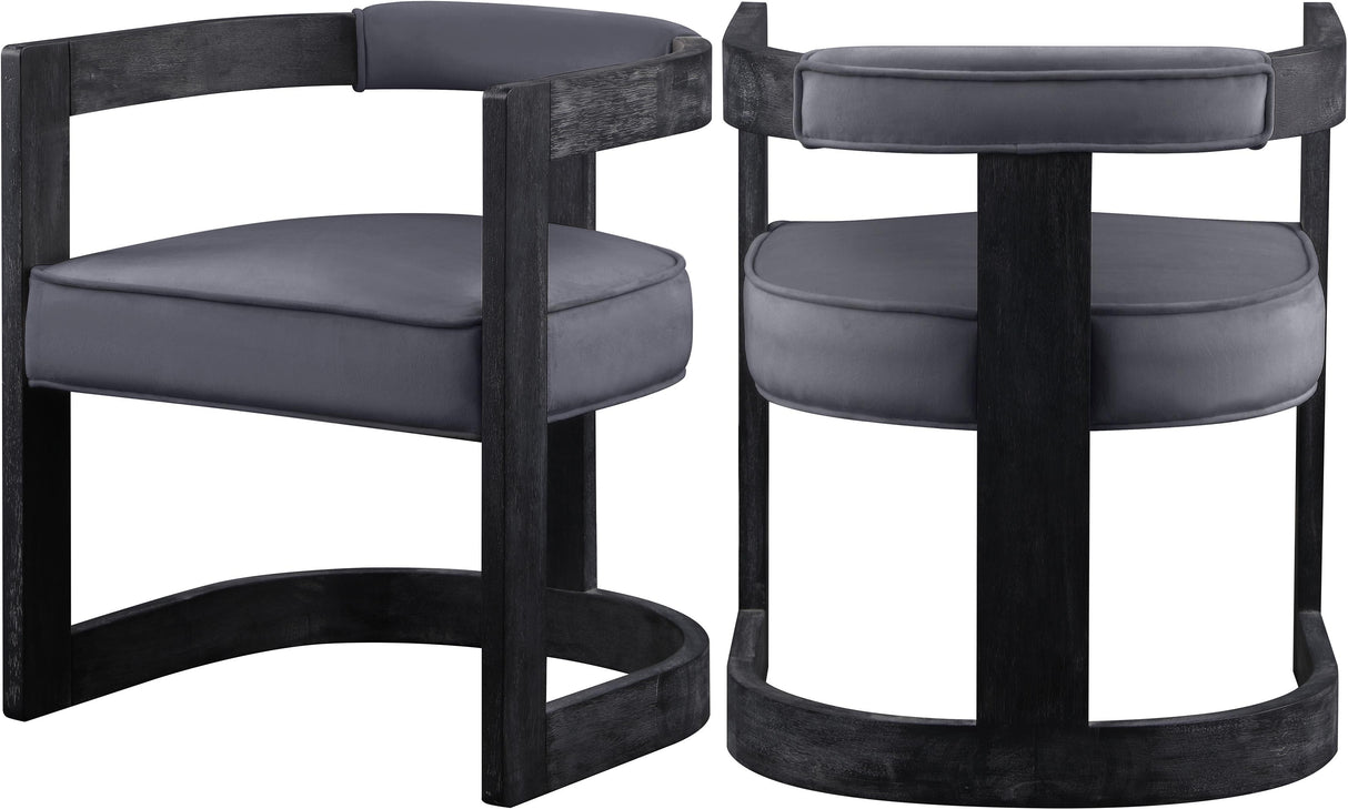 Regency Grey Velvet Dining Chair
