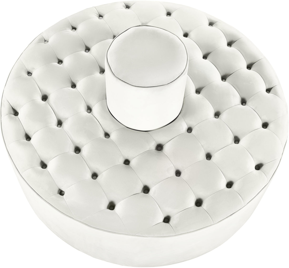 Banquet Cream Velvet Ottoman/Bench - galleria furniture outlet