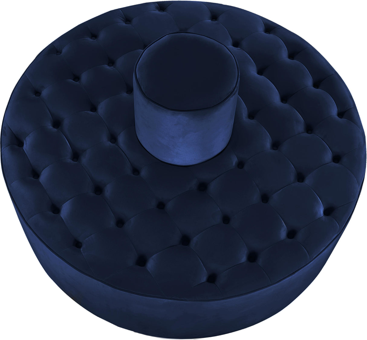 Banquet Navy Velvet Ottoman/Bench - galleria furniture outlet