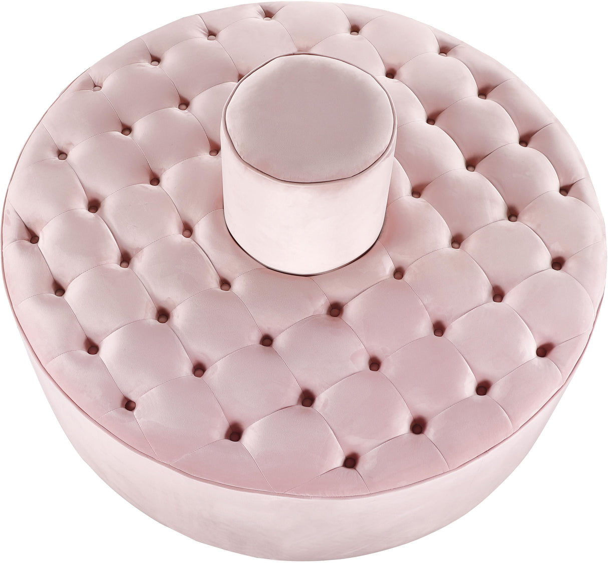 Banquet Pink Velvet Ottoman/Bench