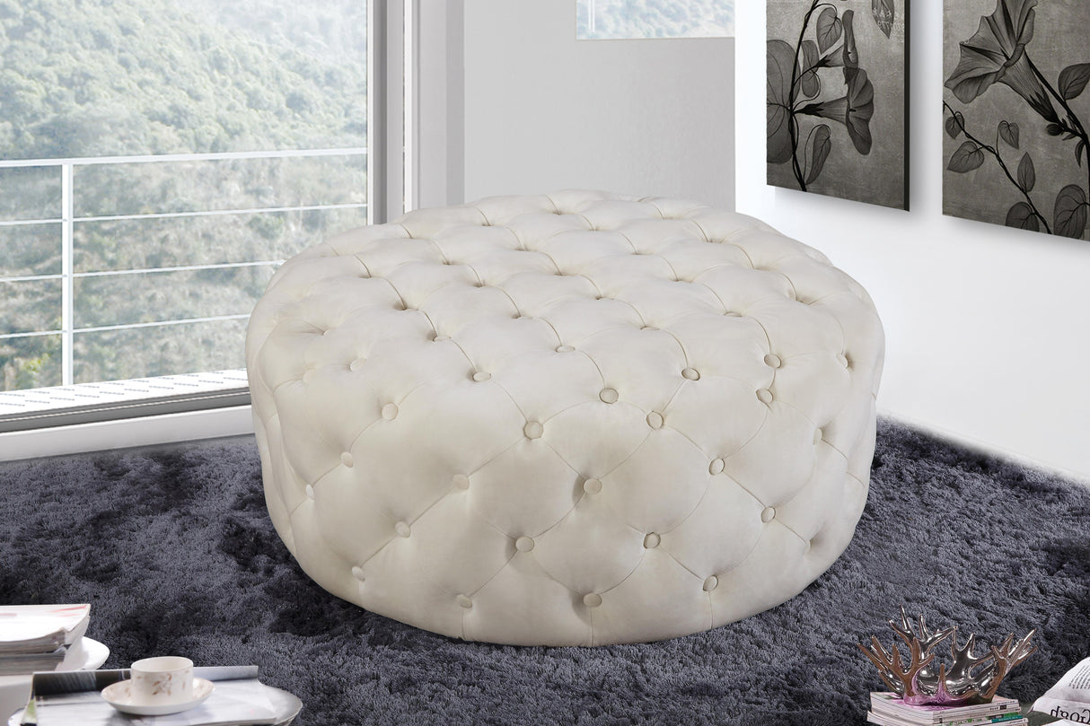 Addison Cream Velvet Ottoman/Bench - galleria furniture outlet
