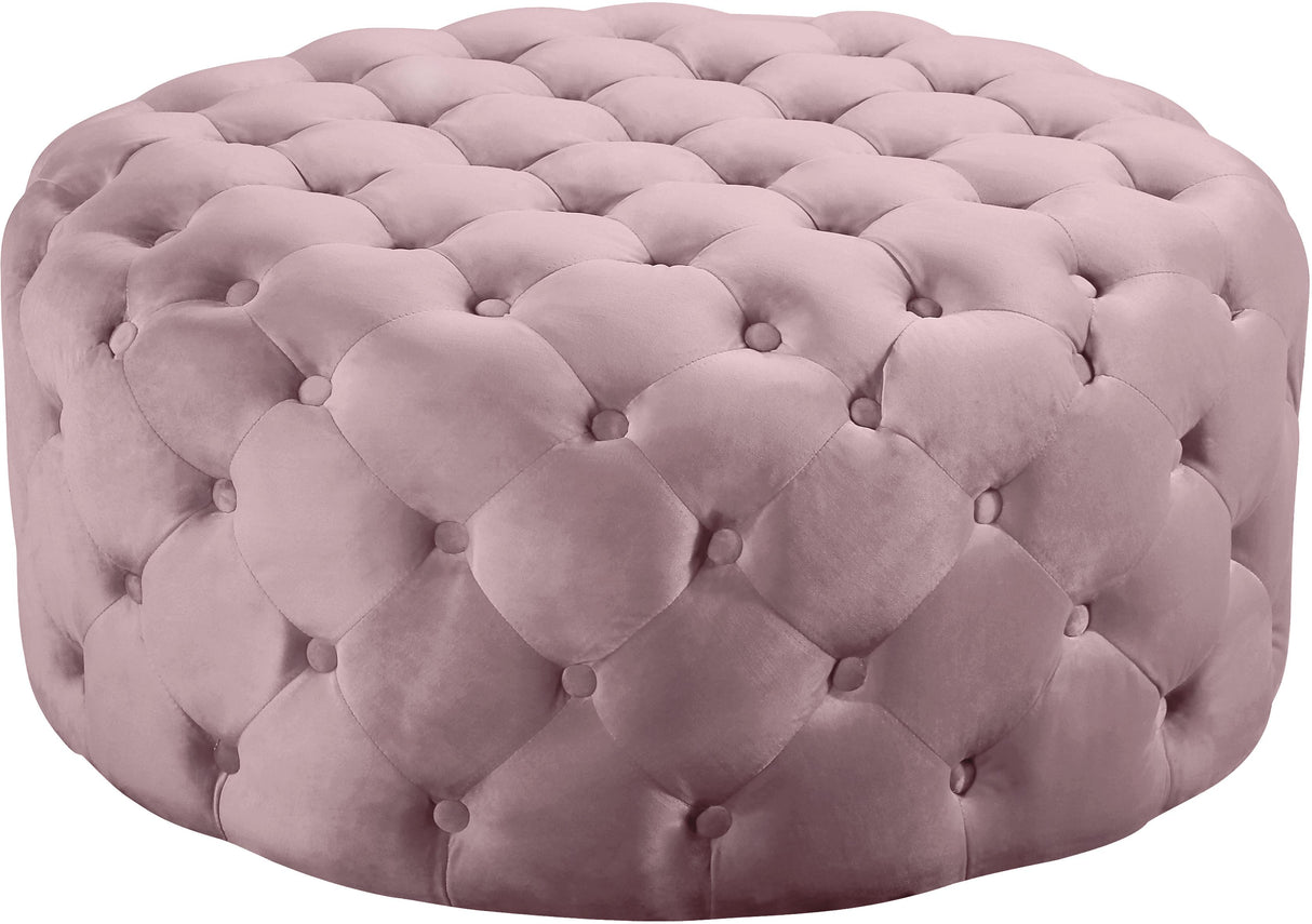 Addison Pink Velvet Ottoman/Bench - galleria furniture outlet