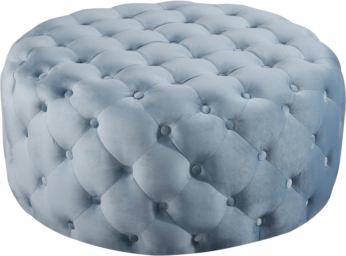 Addison Sky Blue Velvet Ottoman/Bench - galleria furniture outlet