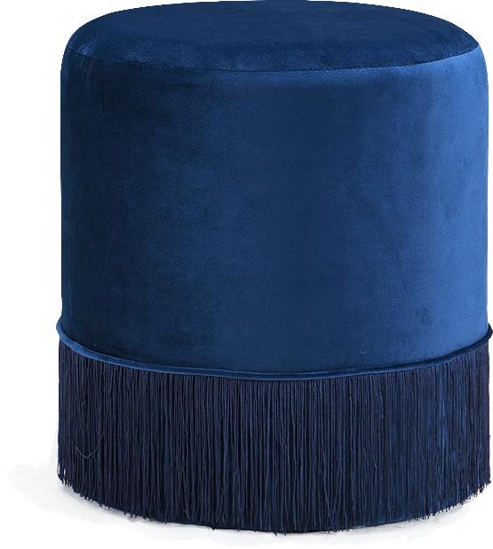 Teddy Navy Velvet Ottoman/Stool - galleria furniture outlet