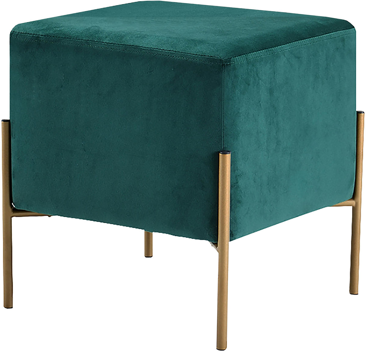 Isla Green Velvet Ottoman/Stool - galleria furniture outlet