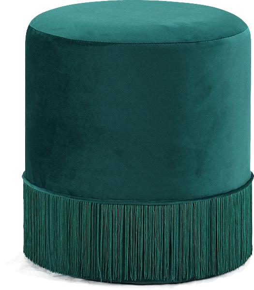 Teddy Green Velvet Ottoman/Stool - galleria furniture outlet