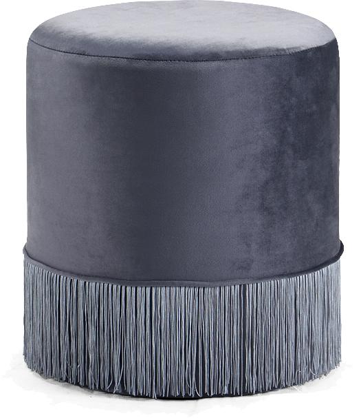Teddy Grey Velvet Ottoman/Stool - galleria furniture outlet