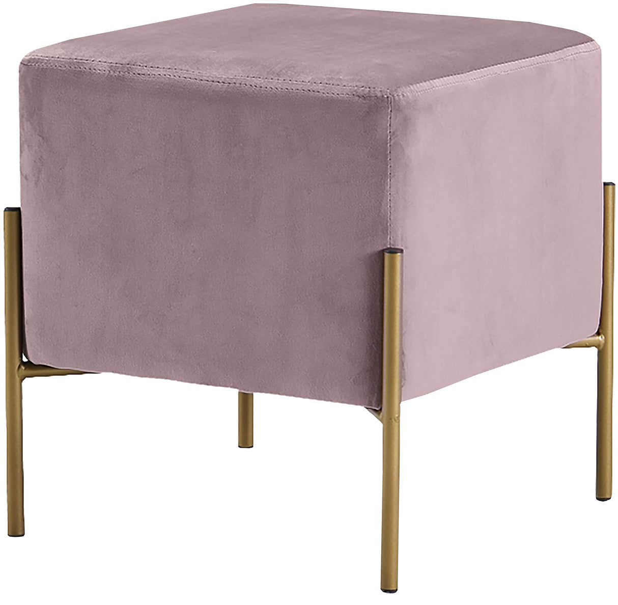 Isla Pink Velvet Ottoman/Stool - galleria furniture outlet