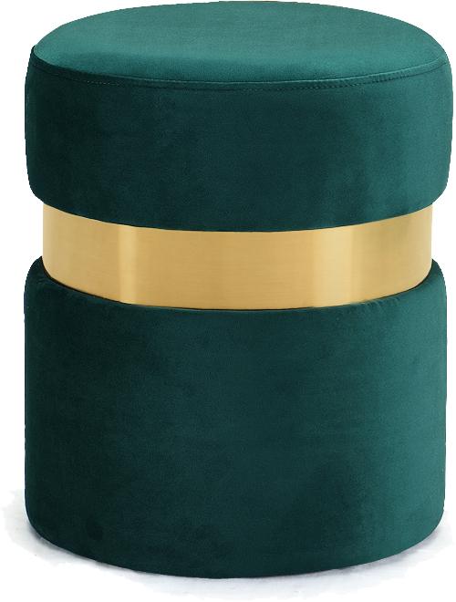 Hailey Green Velvet Ottoman/Stool - galleria furniture outlet
