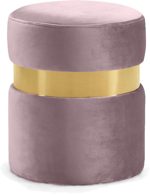 Hailey Pink Velvet Ottoman/Stool - galleria furniture outlet