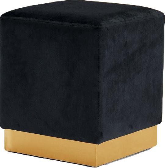 Jax Black Velvet Ottoman/Stool - galleria furniture outlet