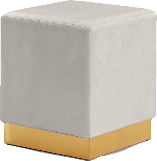 Jax Cream Velvet Ottoman/Stool - galleria furniture outlet