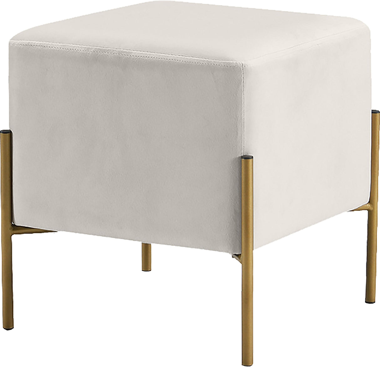 Isla Cream Velvet Ottoman/Stool - galleria furniture outlet