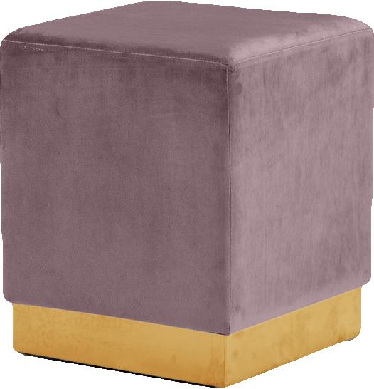 Jax Pink Velvet Ottoman/Stool - galleria furniture outlet
