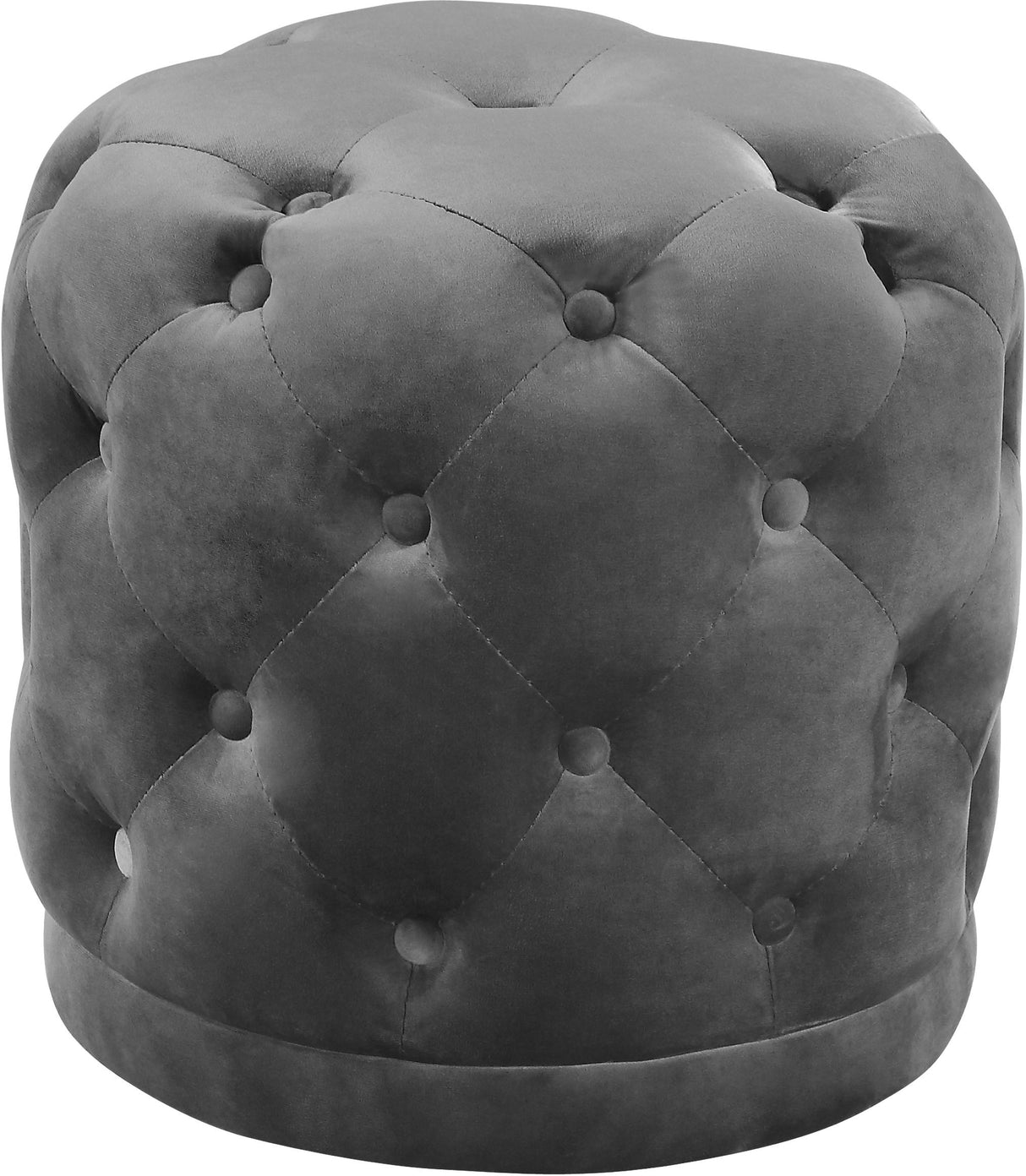 Harper Grey Velvet Ottoman/Stool - galleria furniture outlet