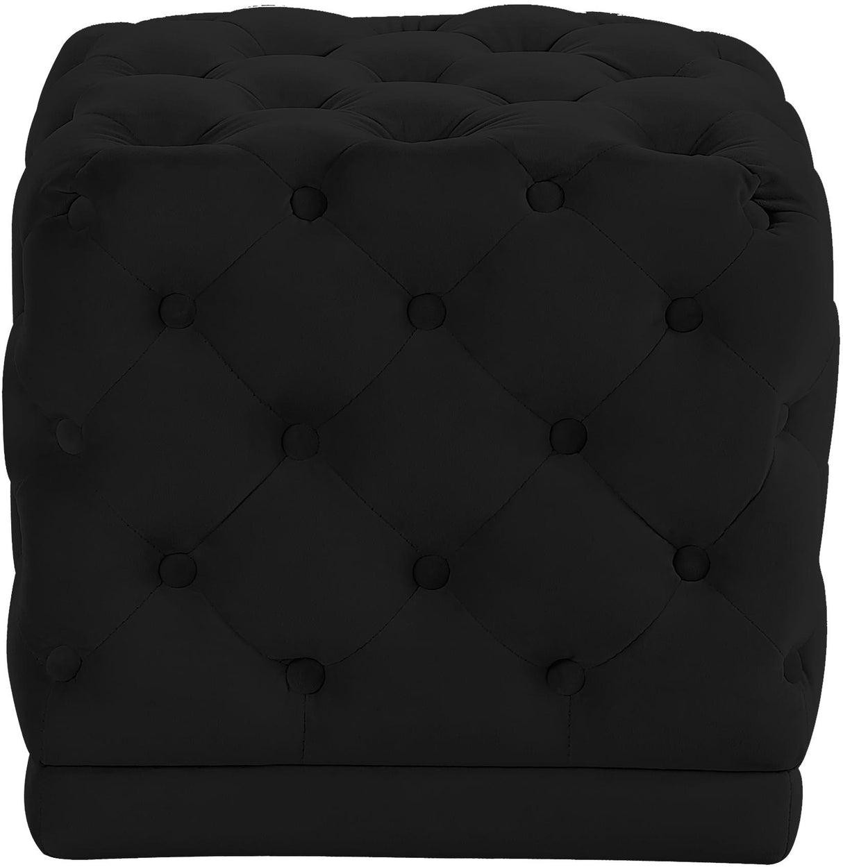 Stella Black Velvet Ottoman/Stool - galleria furniture outlet