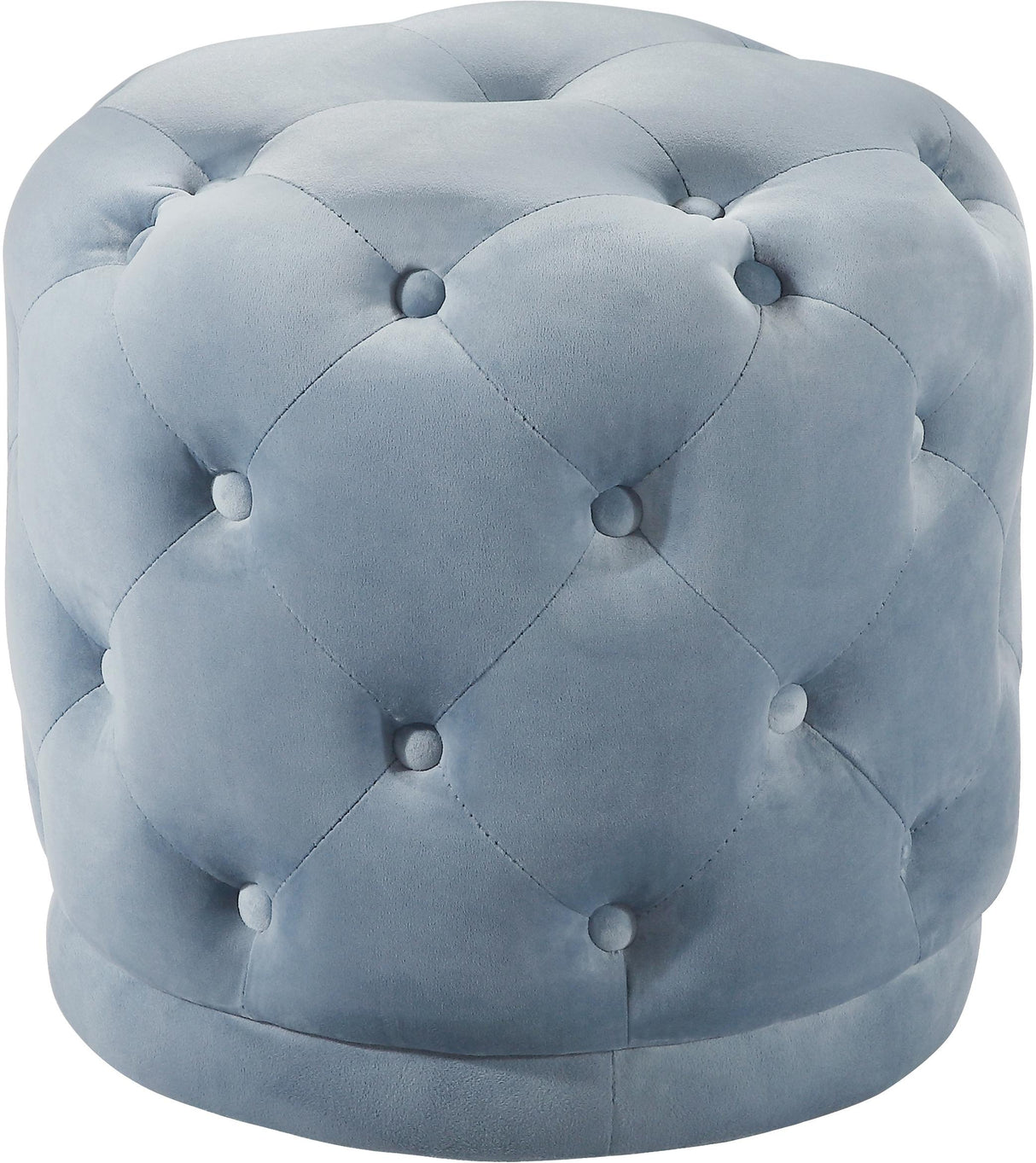 Harper Sky Blue Velvet Ottoman/Stool - galleria furniture outlet