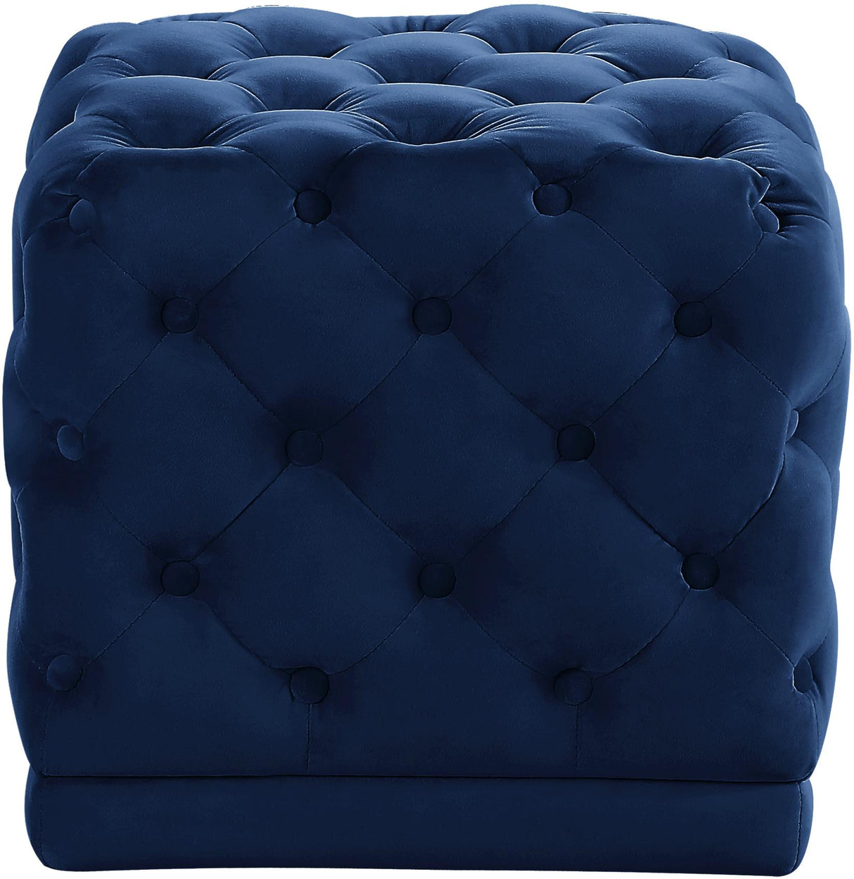 Stella Navy Velvet Ottoman/Stool - galleria furniture outlet