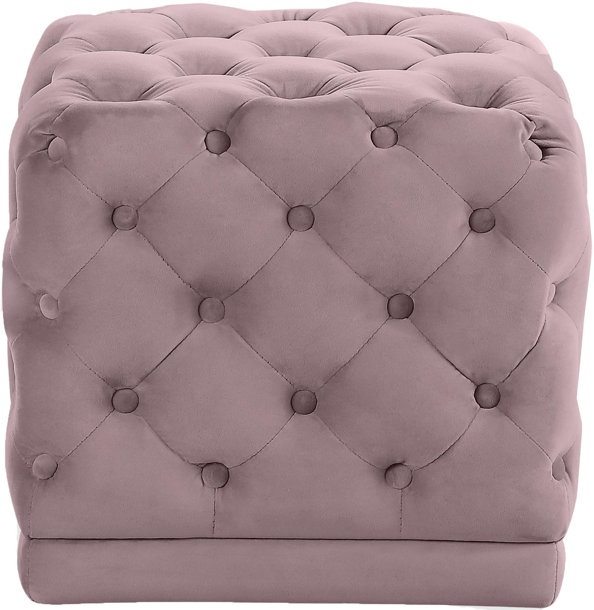 Stella Pink Velvet Ottoman/Stool - galleria furniture outlet