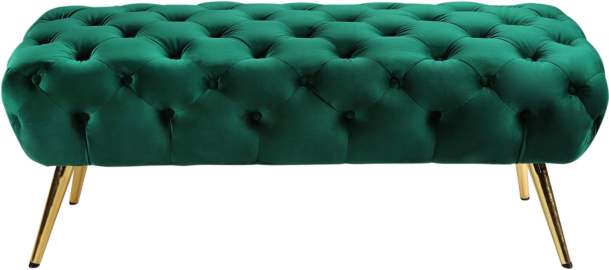 Amara Green Velvet Bench - galleria furniture outlet