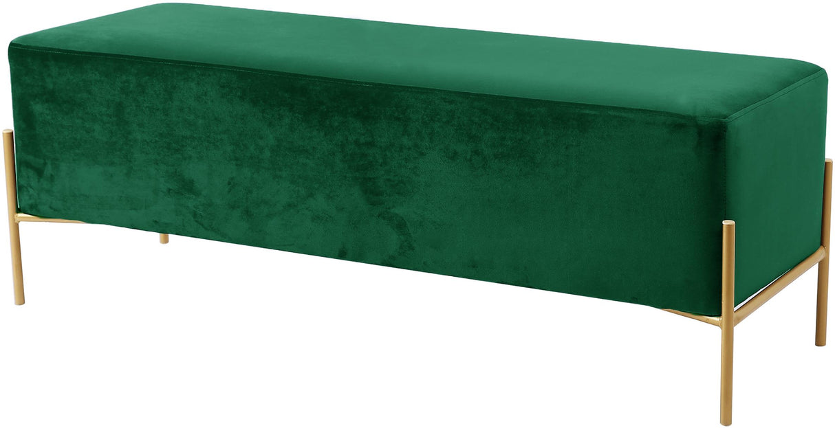 Isla Green Velvet Bench - galleria furniture outlet