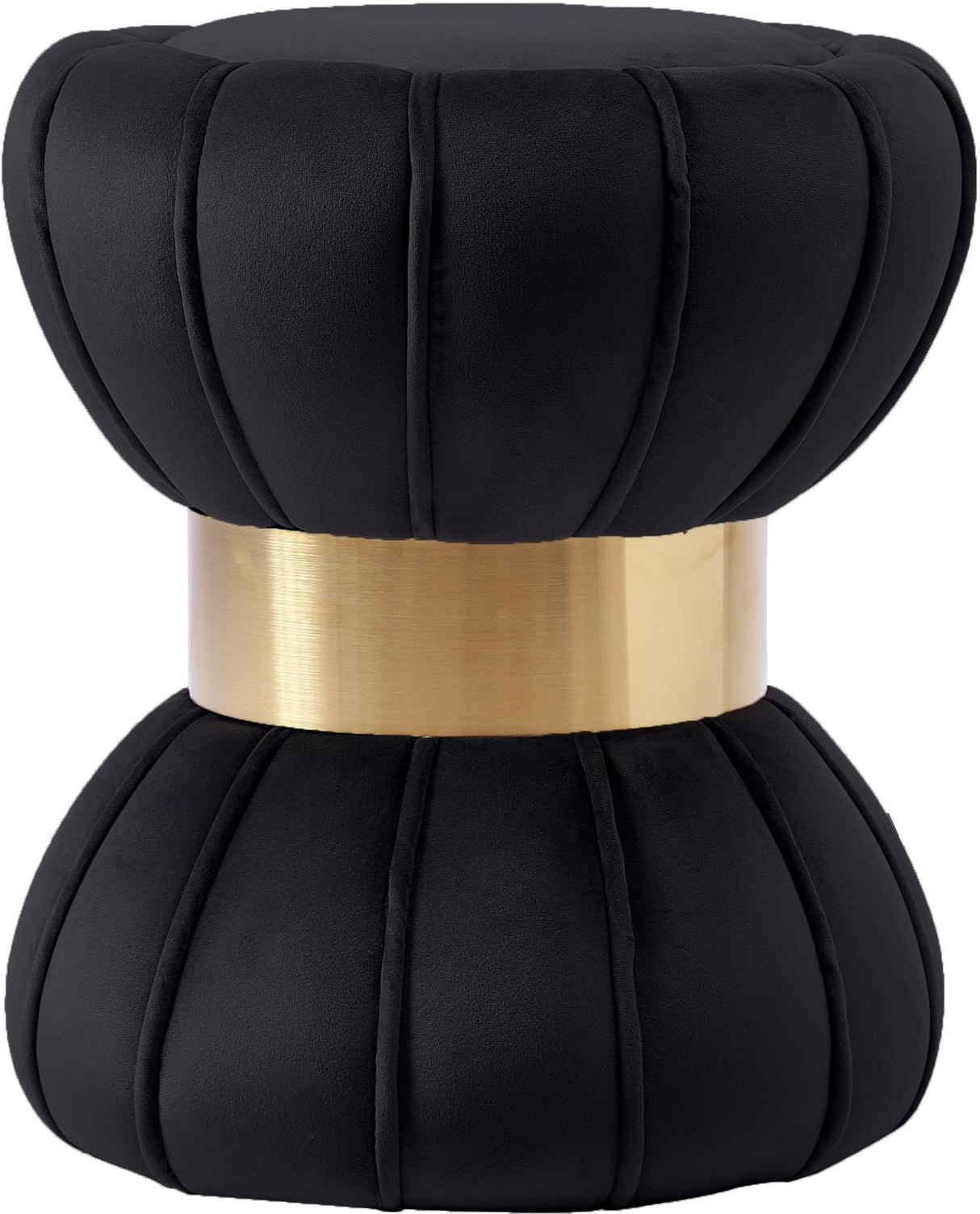 Vino Black Velvet Ottoman/Stool - galleria furniture outlet