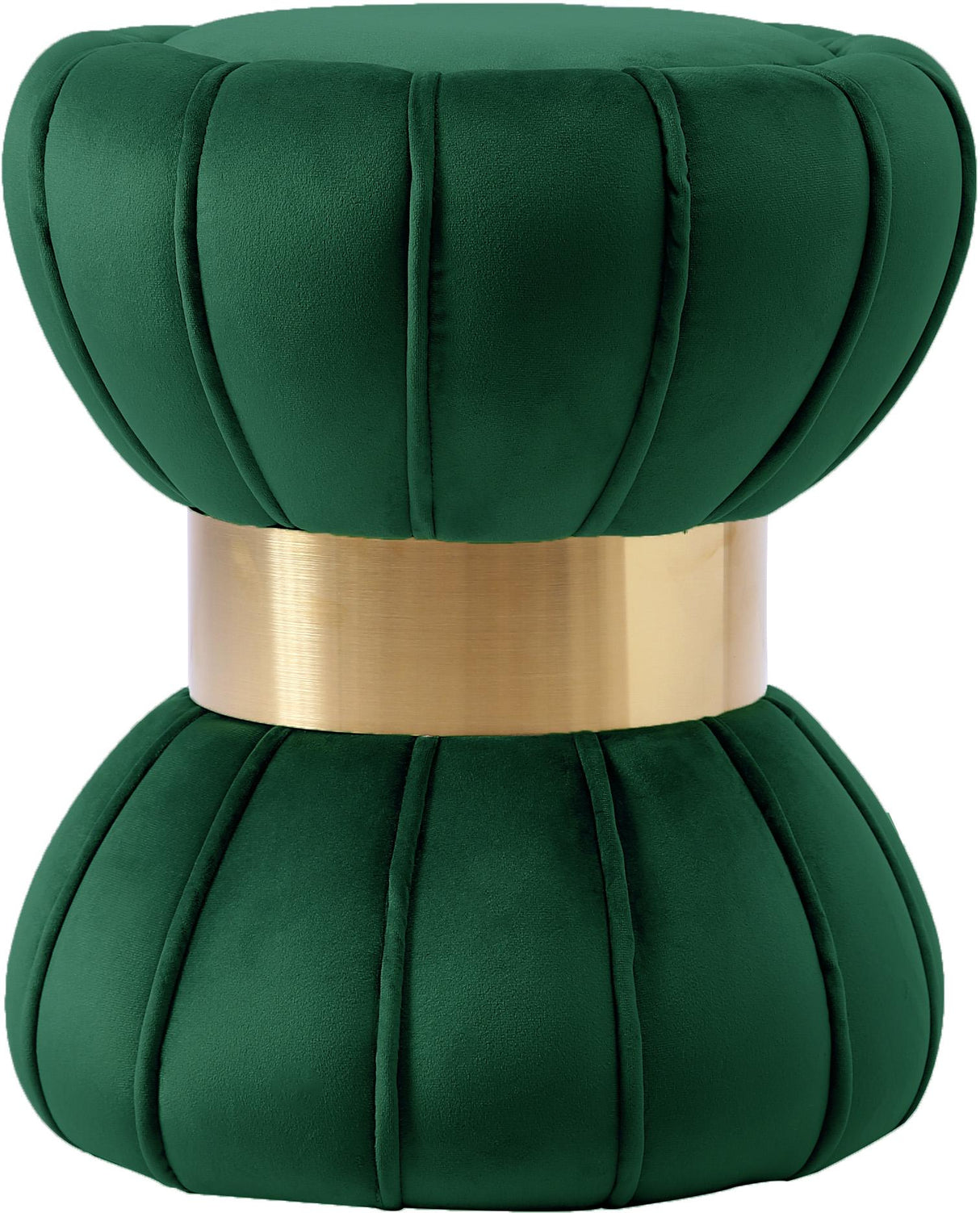 Vino Green Velvet Ottoman/Stool - galleria furniture outlet