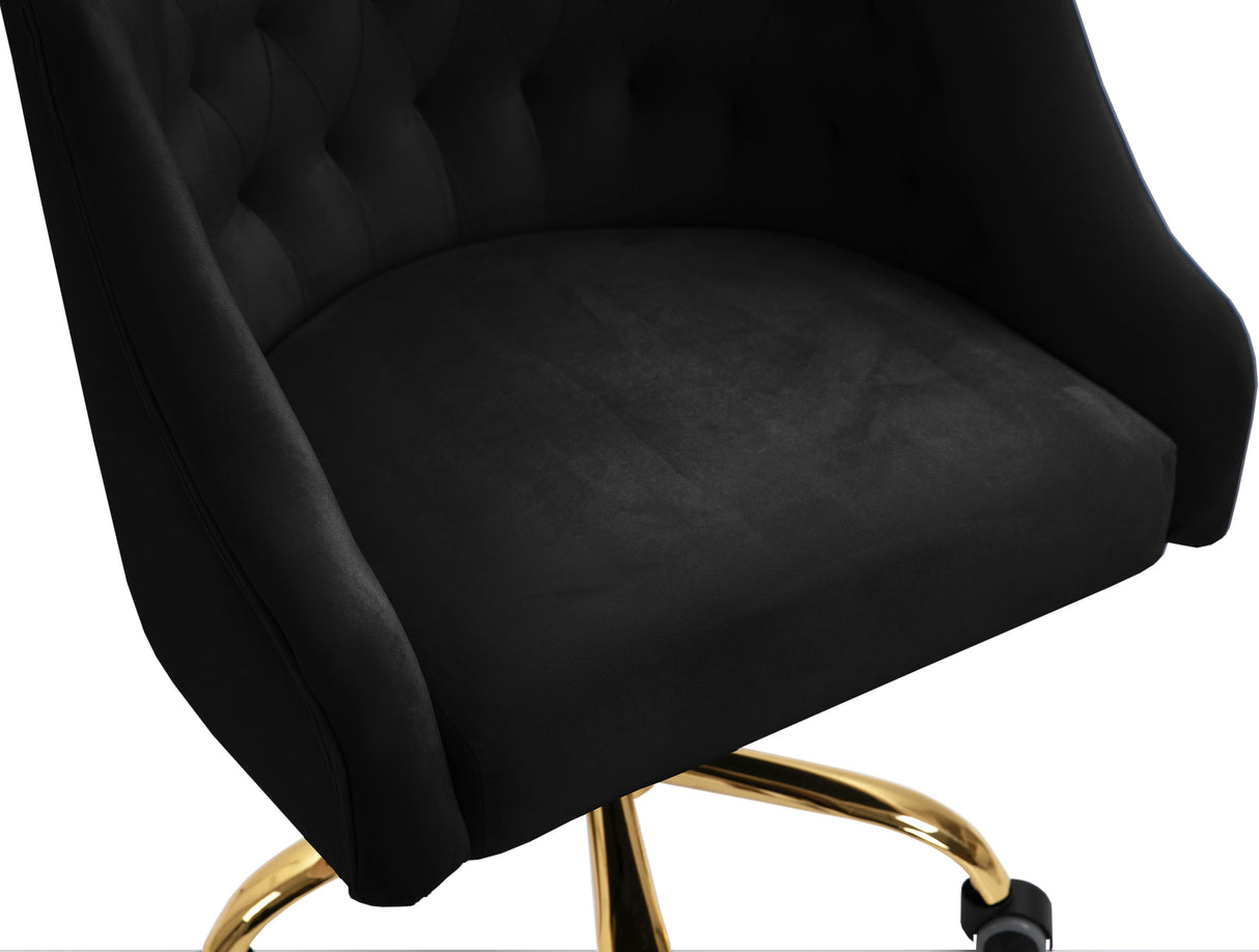 Arden Black Velvet Office Chair - galleria furniture outlet