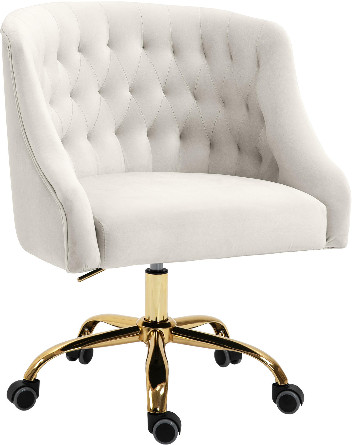 Arden Cream Velvet Office Chair - galleria furniture outlet