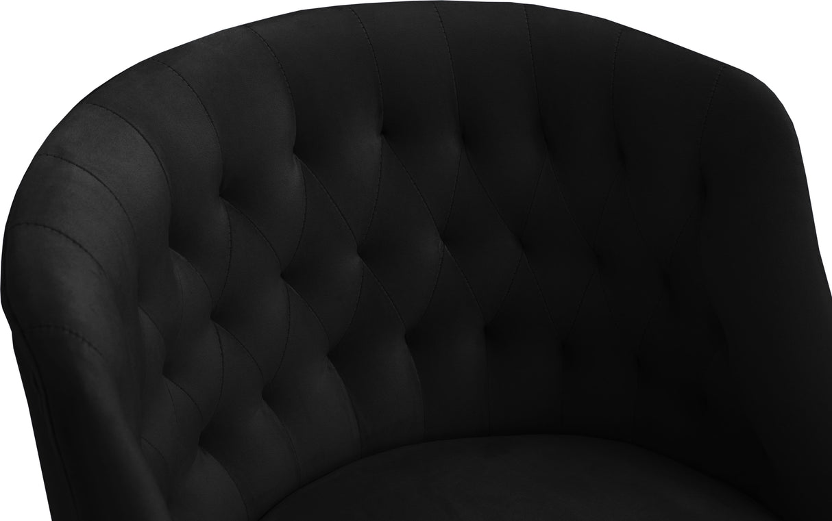 Arden Black Velvet Office Chair - galleria furniture outlet