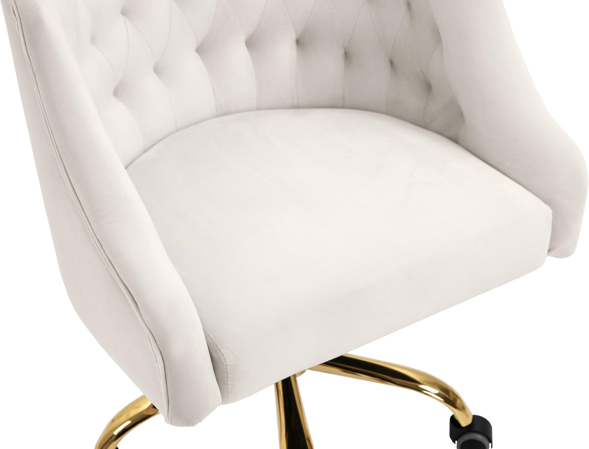 Arden Cream Velvet Office Chair - galleria furniture outlet