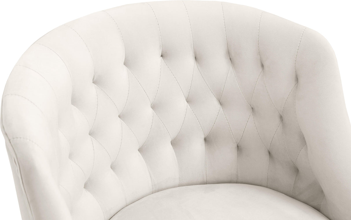 Arden Cream Velvet Office Chair - galleria furniture outlet