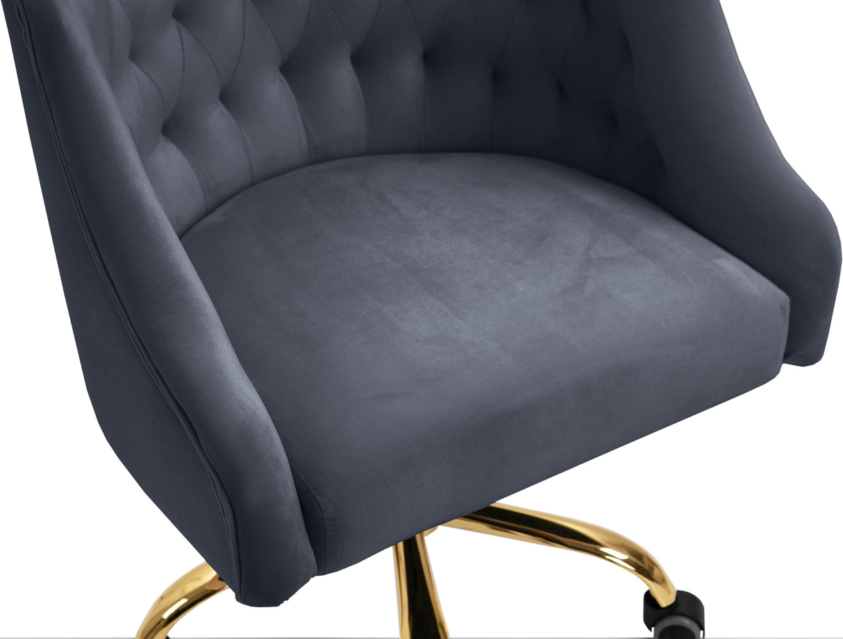 Arden Grey Velvet Office Chair - galleria furniture outlet