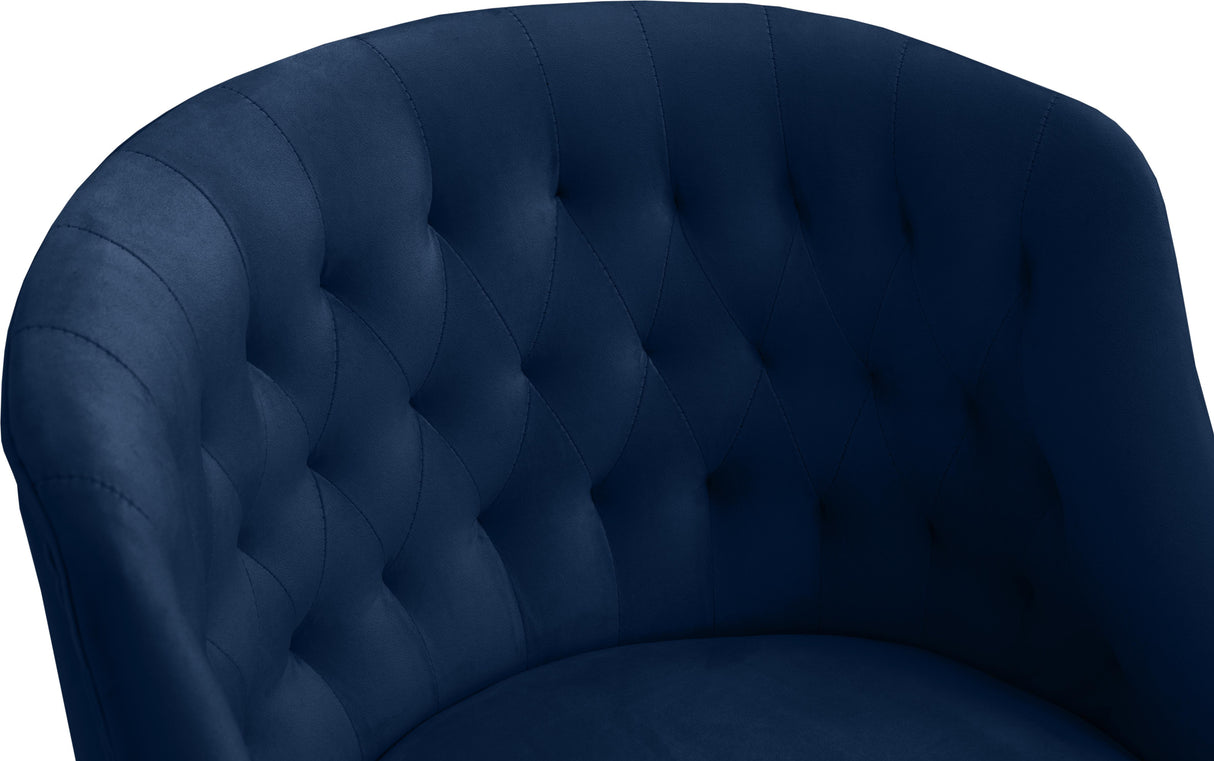 Arden Navy Velvet Office Chair - galleria furniture outlet