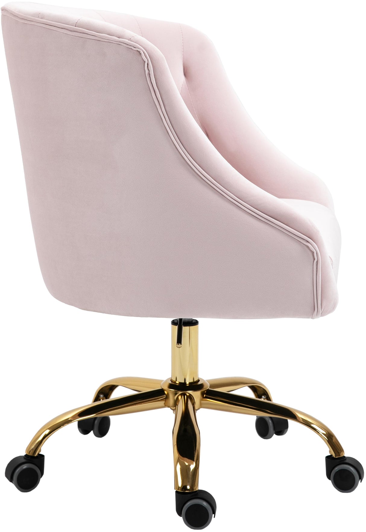 Arden Pink Velvet Office Chair - galleria furniture outlet